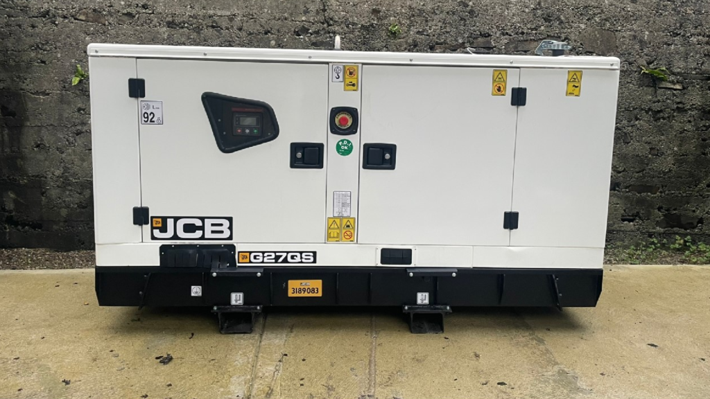 Image of a JCB G27QS generator delivered into position at a car sales business in limerick ireland