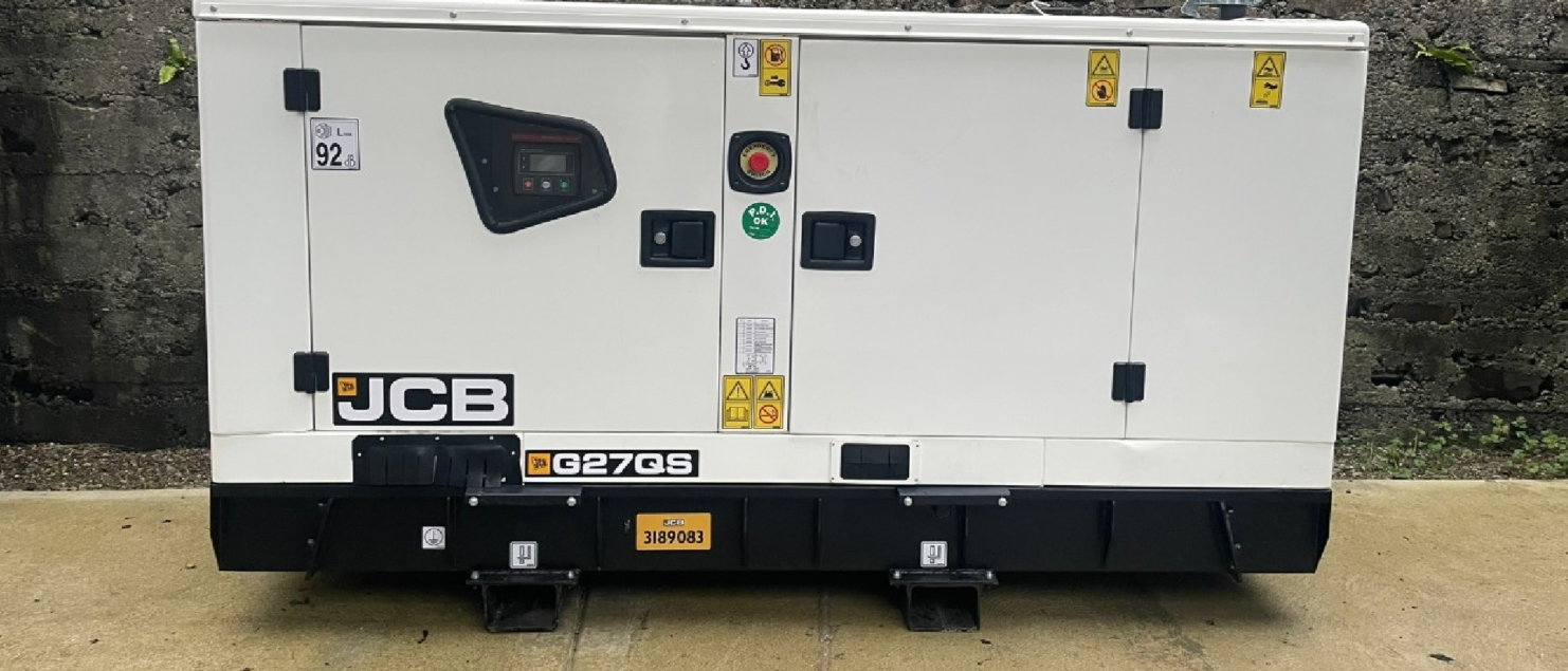 Image of a JCB G27QS generator delivered into position at a car sales business in limerick ireland