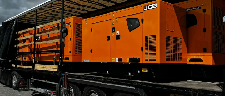 JCB generators loaded on to truck