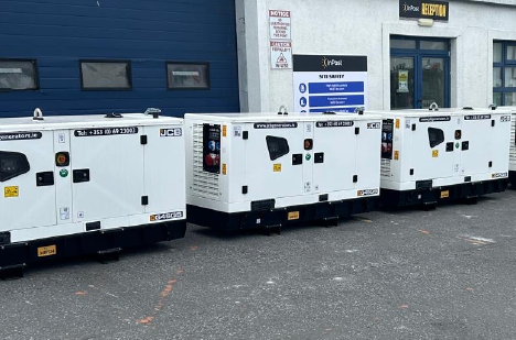 Four JCB G45QS generators in a row