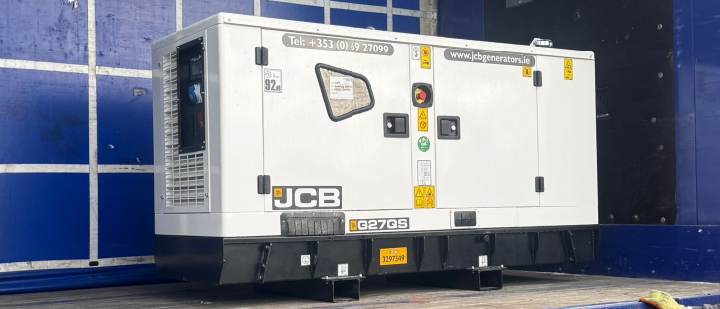JCB diesel generator loaded on truck