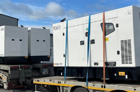 Six JCB generators loaded on truck