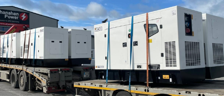 Six JCB generators loaded on truck